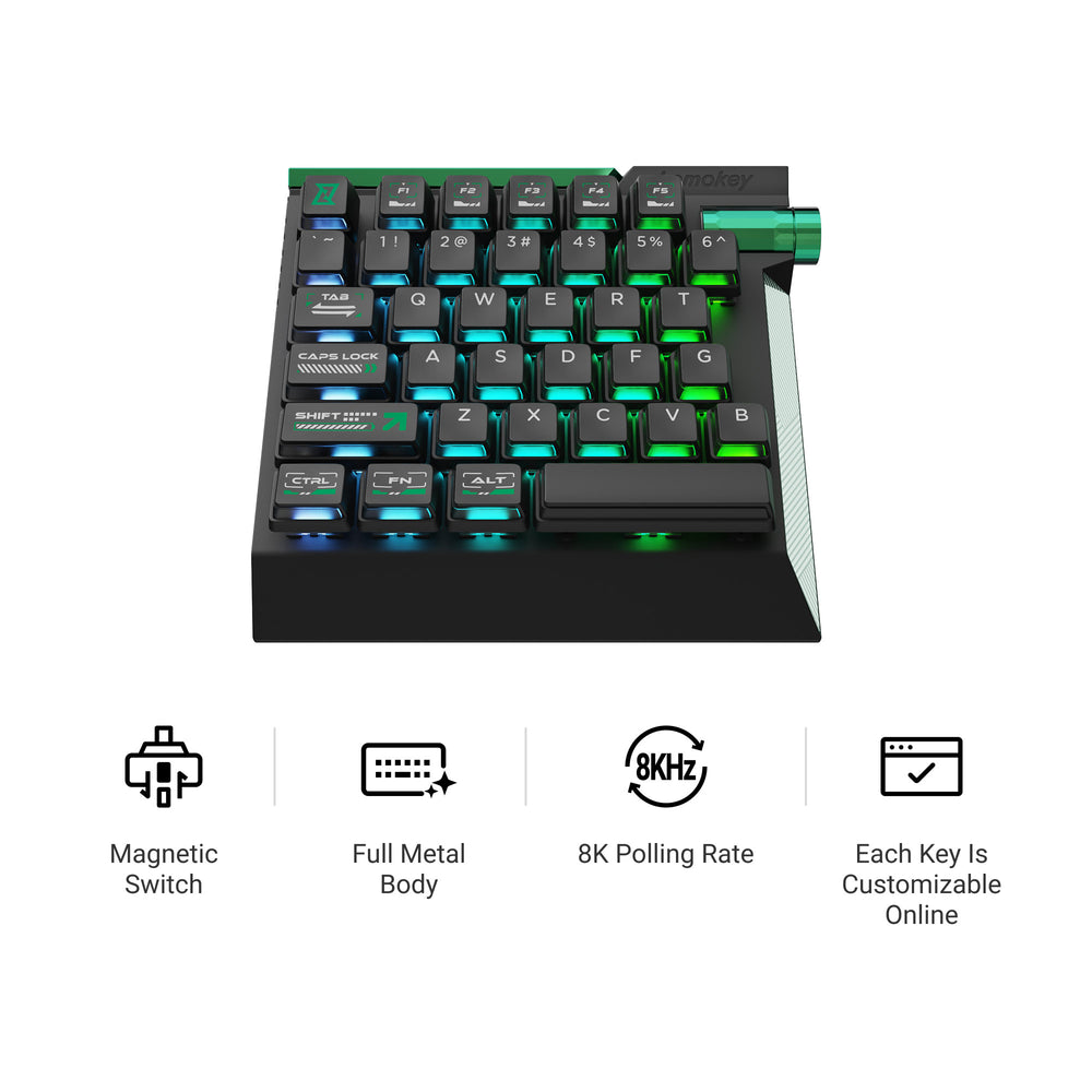Teclado para Juegos de Una Mano Lemokey L0 HE con Interruptores Magnéticos