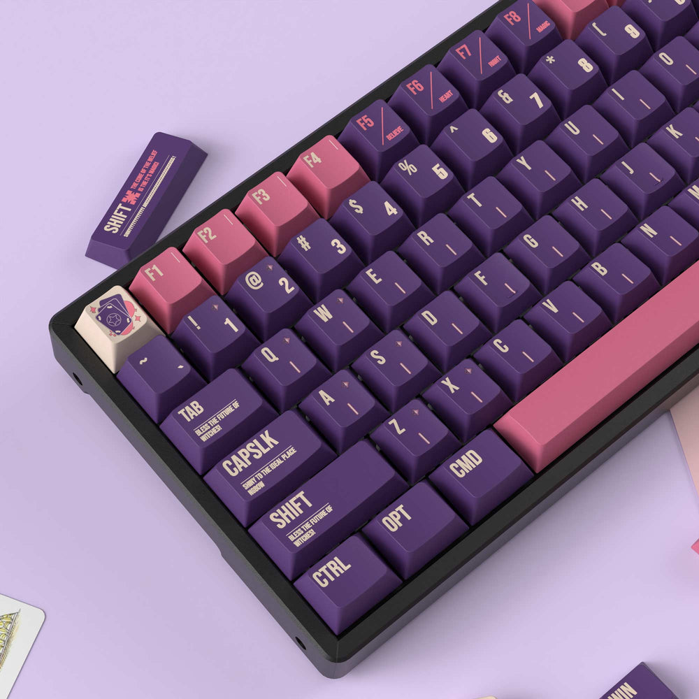 Bruja Lunar - Juego Completo de Keycaps PBT Sublimados con Perfil Cherry