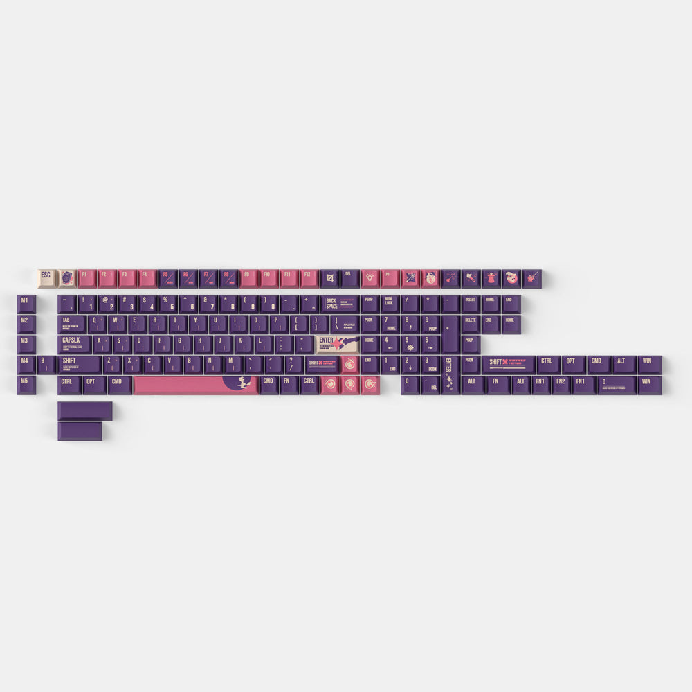 Bruja Lunar - Juego Completo de Keycaps PBT Sublimados con Perfil Cherry