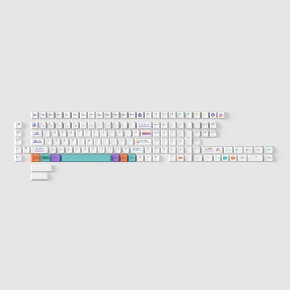 Pixel Sunset - Conjunto completo de teclas PBT con tinte por sublimación Cherry Profile