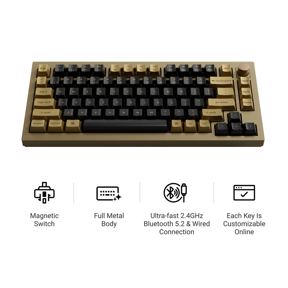Keychron Q1 HE QMK Wireless Custom Keyboard - Copper Edition (US Layout)
