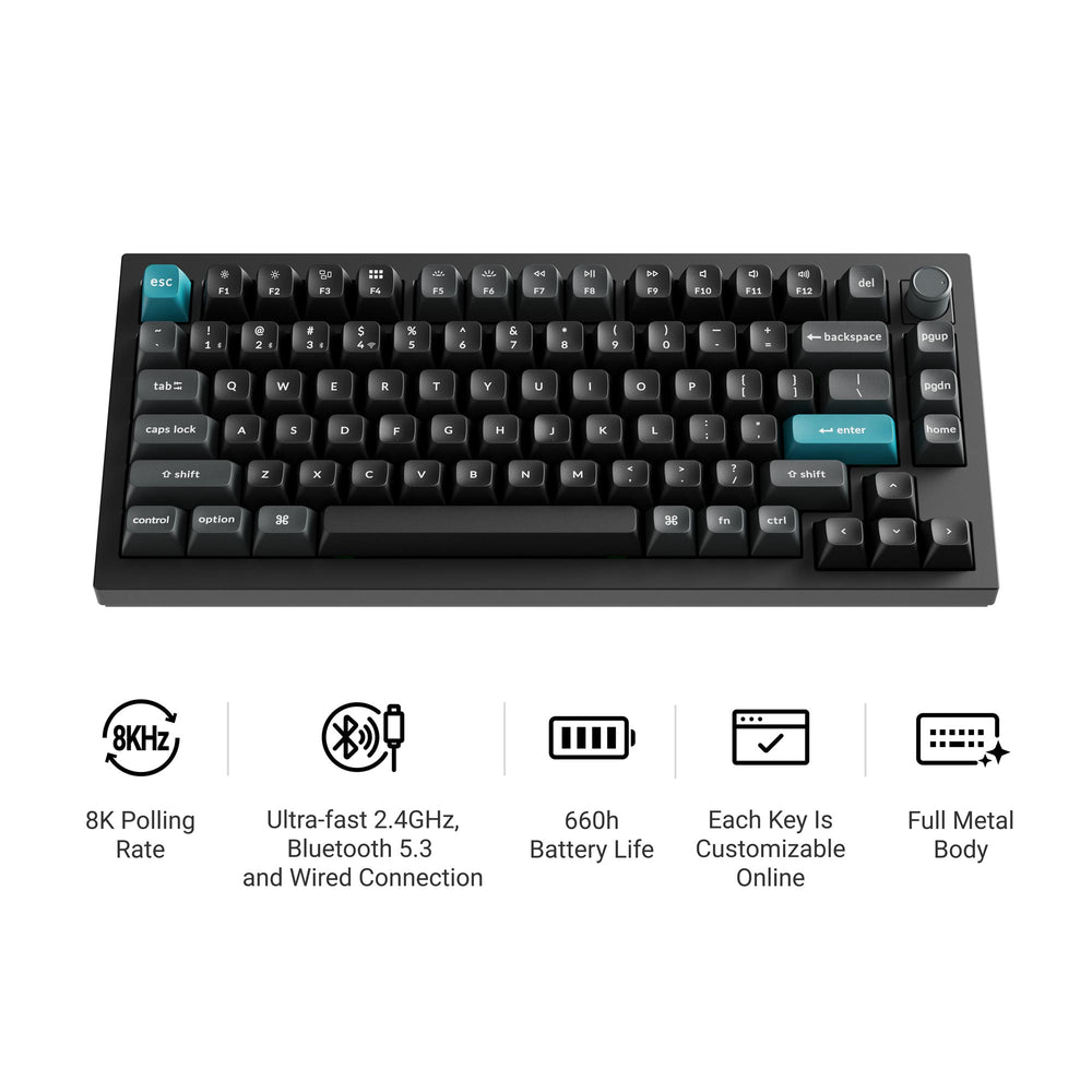 Teclado Mecánico Personalizado Inalámbrico Keychron Q1 Ultra 8K (Distribución US ANSI)