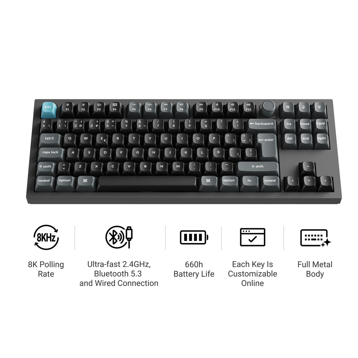 Keychron Q3 Ultra 8K Wireless Custom Mechanical Keyboard ISO Layout Co ...