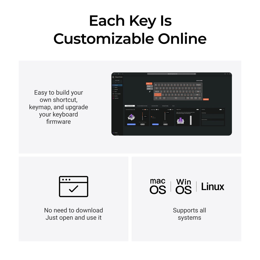 Keychron Q4 HE QMK Wireless Custom Keyboard (US Layout)