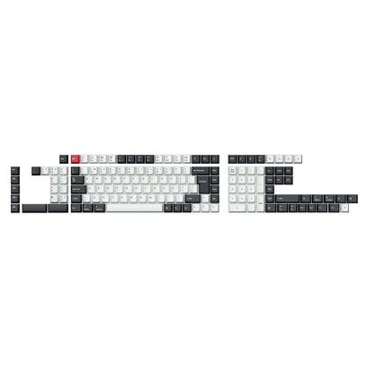 ISO Layout Cherry Profile Dye-Sub PBT Full Keycap Set - Black and White