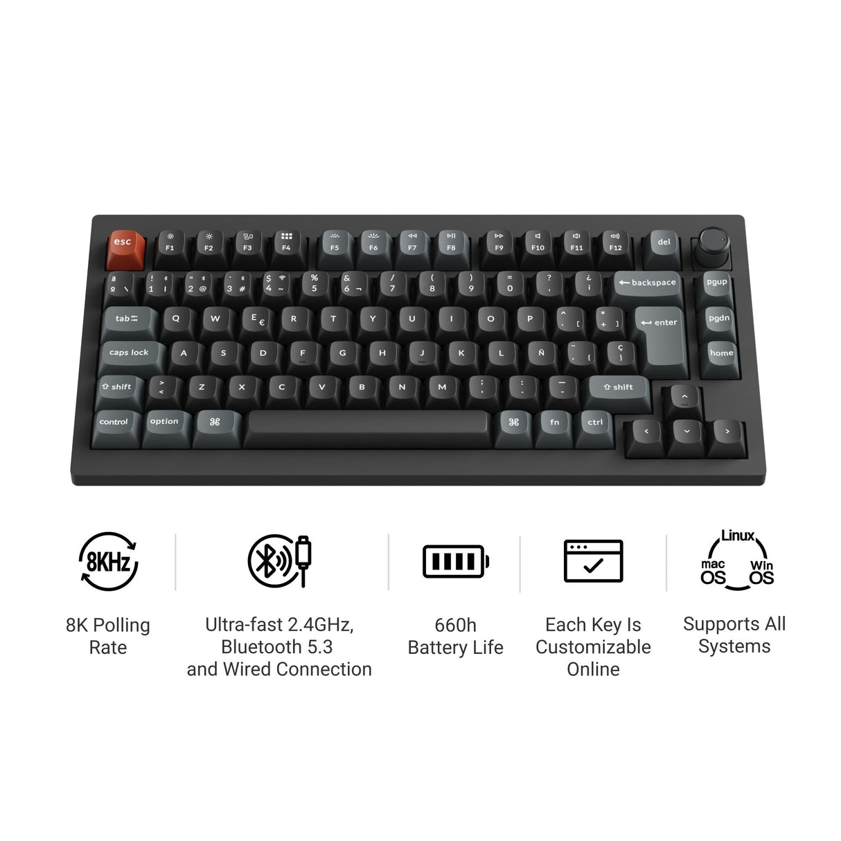 Keychron V1 Ultra 8K Wireless Custom Mechanical Keyboard ISO Layout Collection