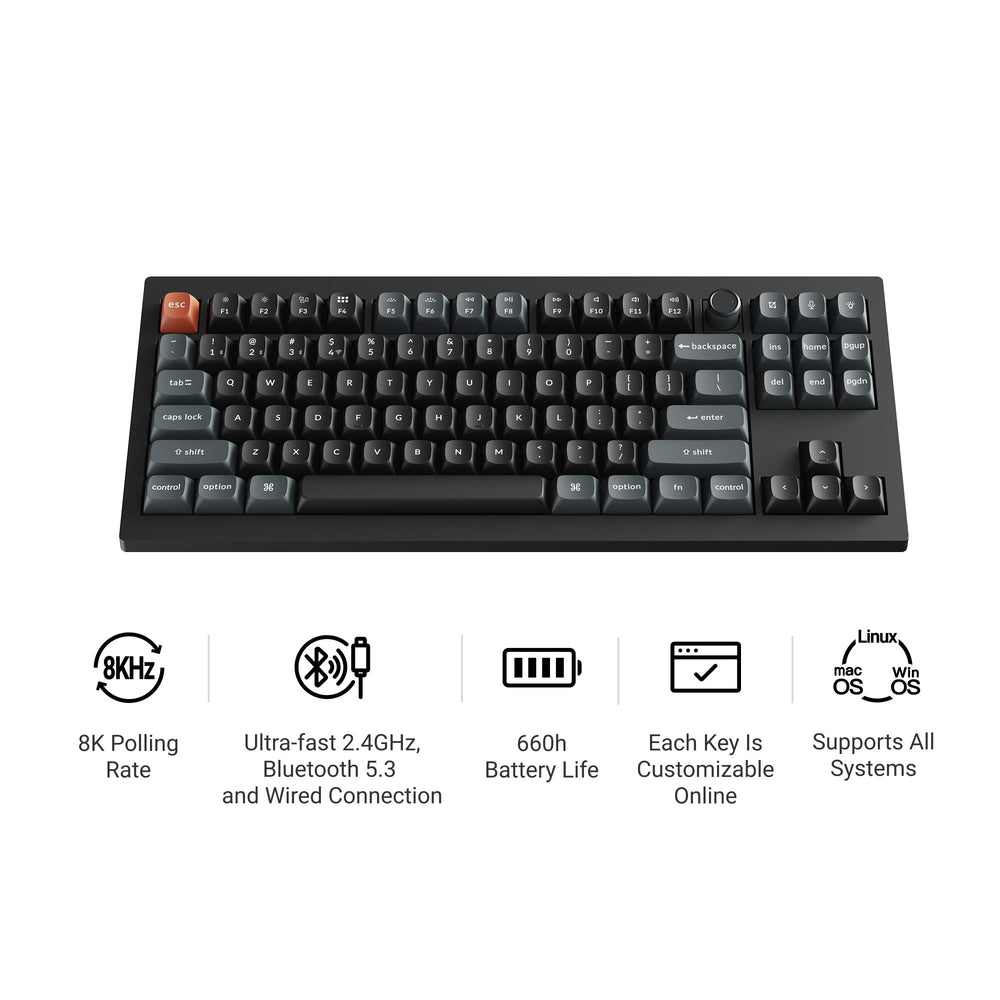Teclado Mecánico Personalizado Inalámbrico Keychron V3 Ultra 8K (Distribución US ANSI)