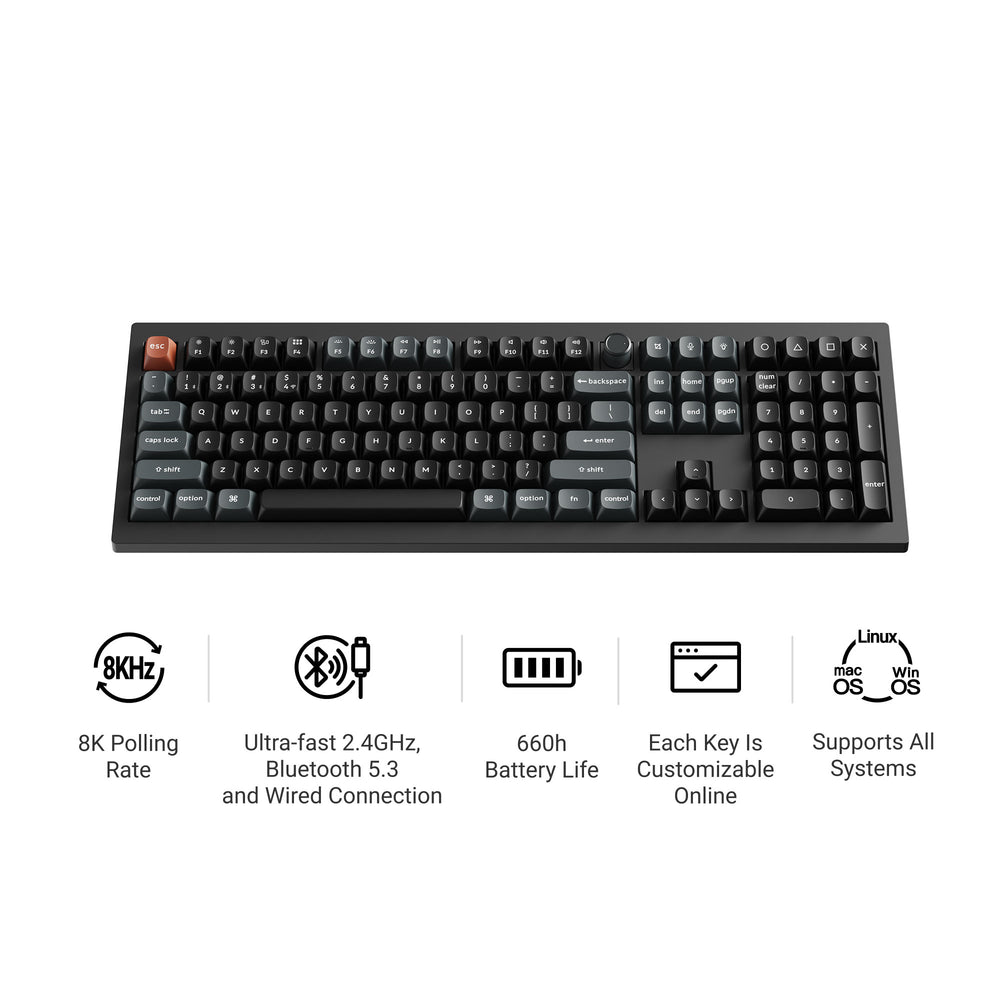 Teclado Mecánico Personalizado Inalámbrico Keychron V6 Ultra 8K (Distribución US ANSI)