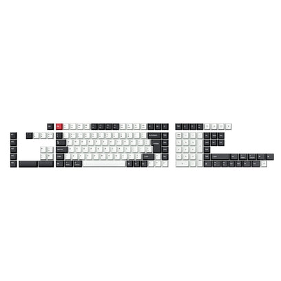 ISO Layout Cherry Profile Dye-Sub PBT Full Keycap Set - Black and White