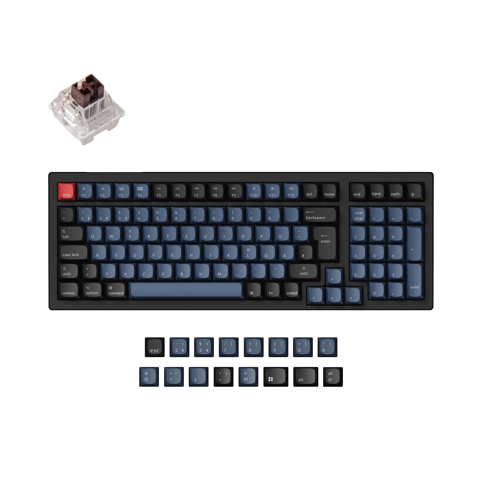 Colección de teclado mecánico inalámbrico Keychron K4 Pro QMK/VIA con distribución ISO