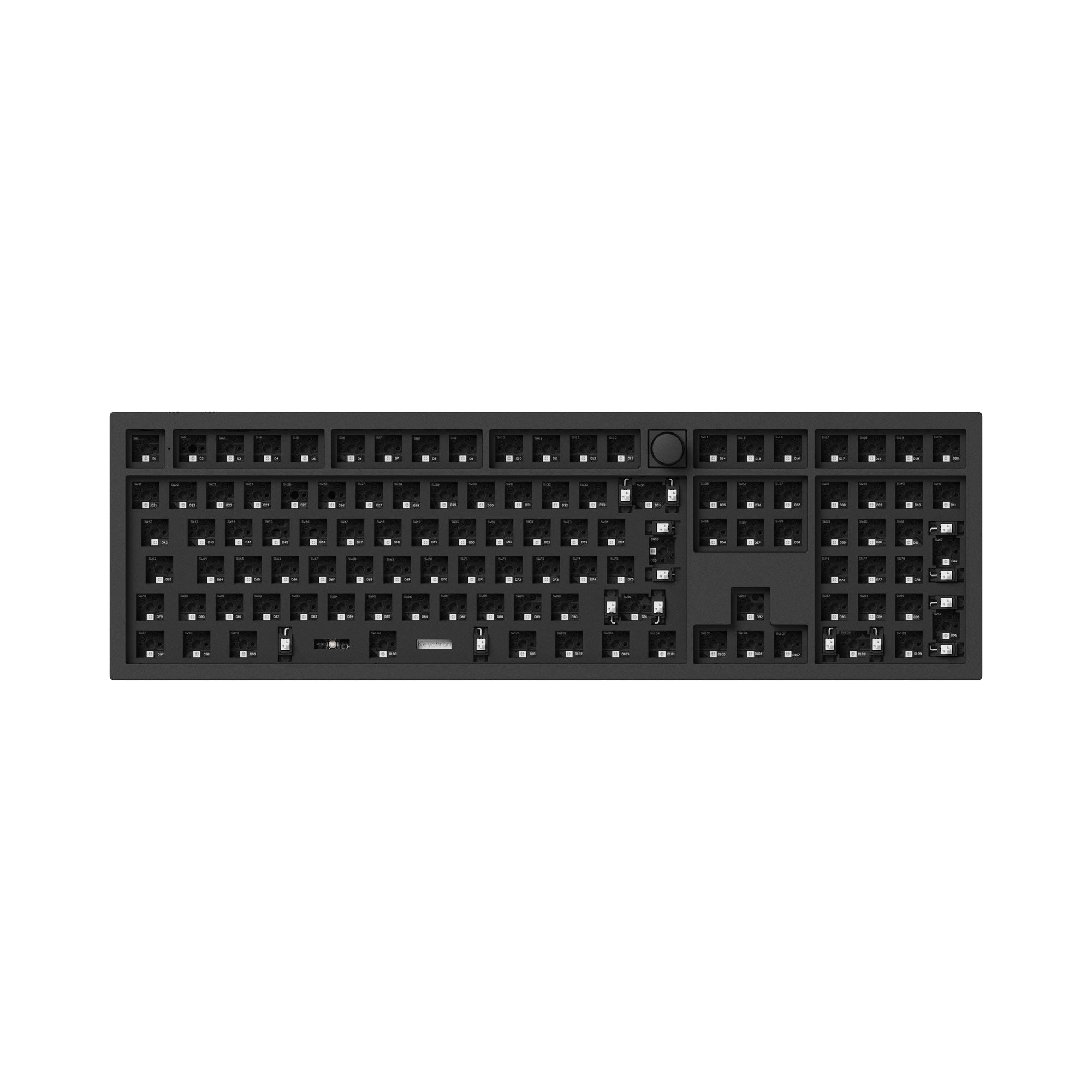Keychron Q6 Pro QMK/VIA wireless custom mechanical keyboard 100 percent layout full aluminum black frame for Mac WIndows Linux with RGB backlight and hot-swappable barebone ISO